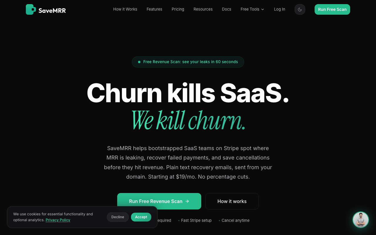 SaveMRR homepage